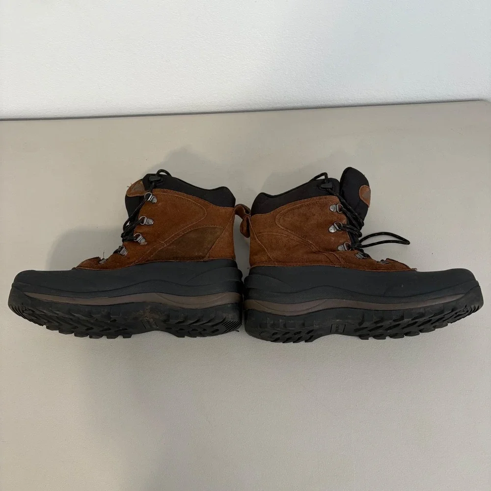 Ozark Trail Mens‎ Brown Leather Rubber Winter Snow Boots MNOT4390502 Size 11